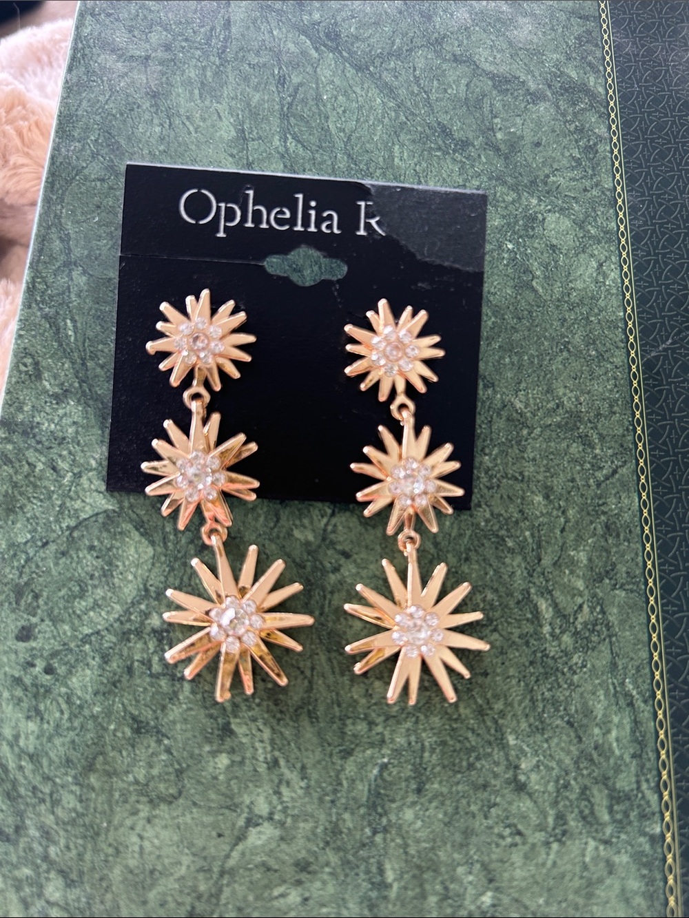 Gold Starburst Drop Earrings